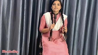 A beautiful young student is struggling with her studies, so her teacher decides to take a bold approach to help her focus. He suggests they try something new.