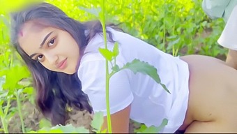 A stunning village beauty ventured into the jungle, searching for wild fruits. She encountered a familiar face, her relative, who was thrilled to see her. He invited her inside; she refused, craving something more exciting. They found a private spot, and passion unfolded.